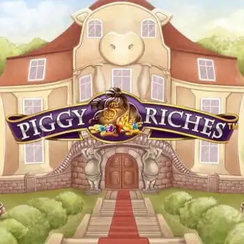Piggy Riches slot logo by NetEnt at Winz Casino