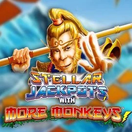 Stellar Jackpots with More Monkeys slot logo by Lightning Box Game at Winz Casino
